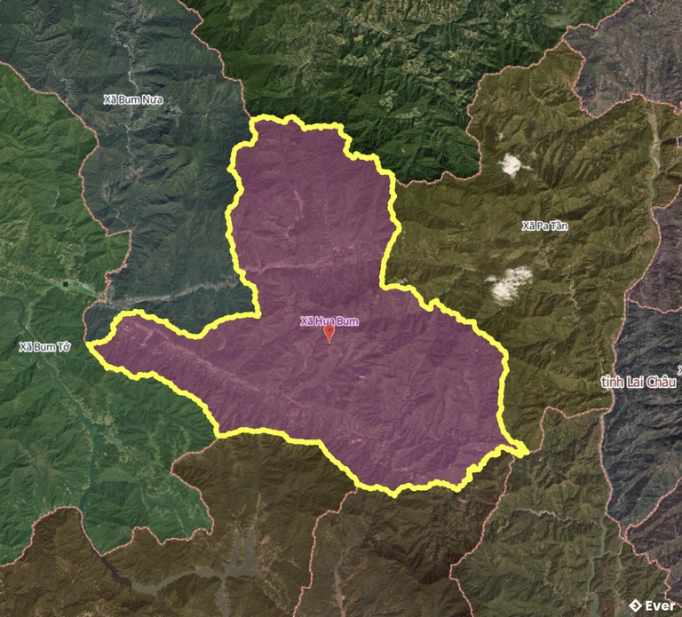 Bản đồ xã Hua Bum, Lai Châu sau sáp nhập