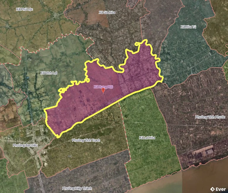 Bản đồ xã Hưng Hội, Cà Mau sau sáp nhập