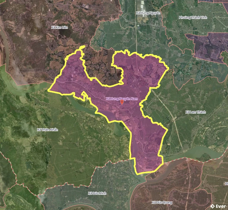 Bản đồ xã Hưng Nguyên Nam sau sáp nhập