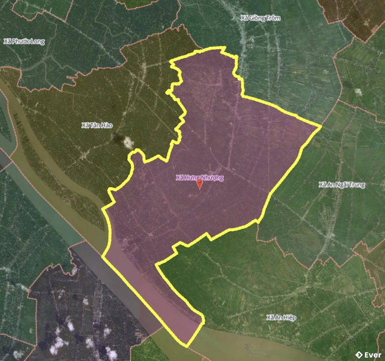 Bản đồ xã Hưng Nhượng, Vĩnh Long sau sáp nhập