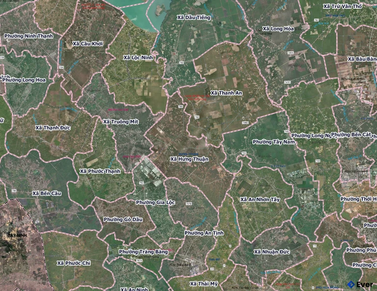 Bản đồ xã Hưng Thuận, Tây Ninh sau sáp nhập