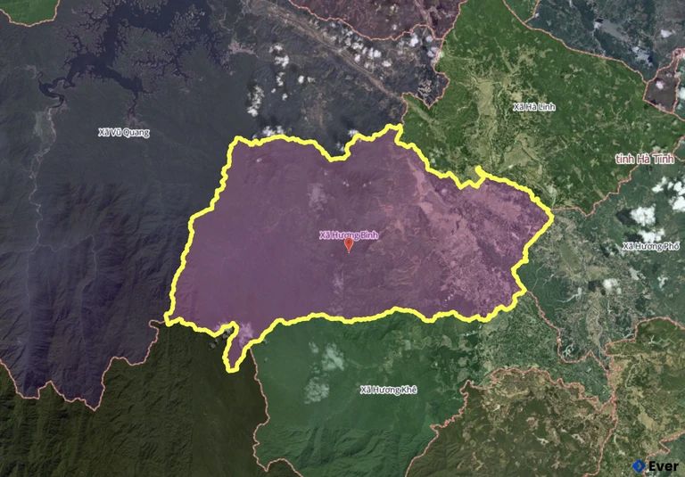 Bản đồ xã Hương Bình, Hà Tĩnh sau sáp nhập