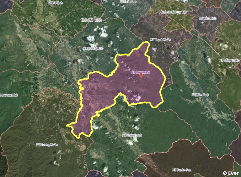 Bản đồ xã Hương Đô, Hà Tĩnh sau sáp nhập