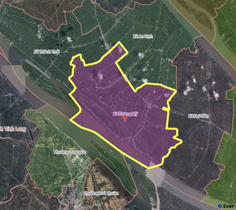 Bản đồ xã Hương Mỹ, Vĩnh Long sau sáp nhập