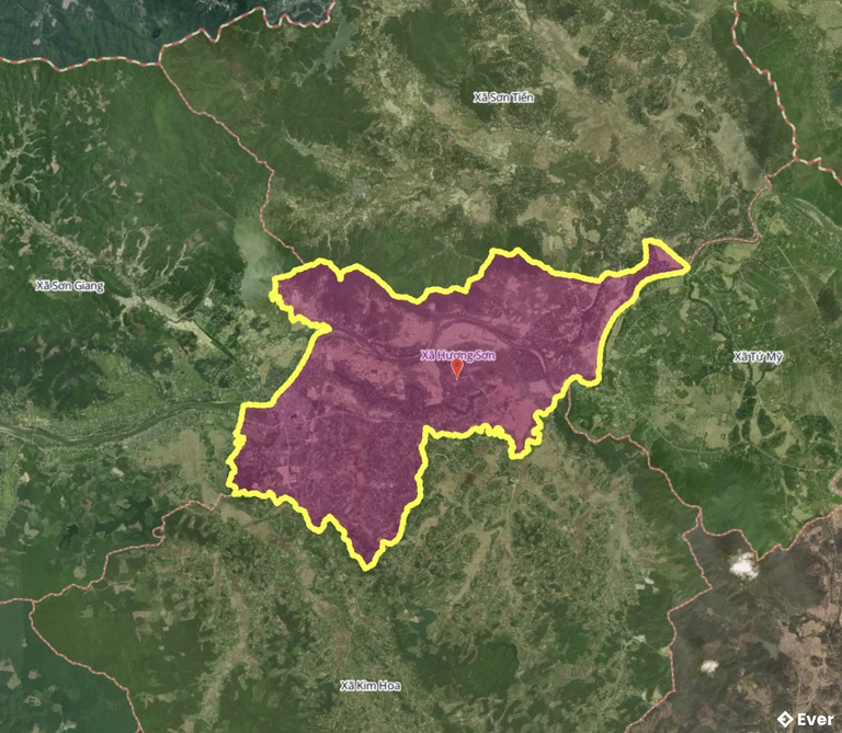 Bản đồ xã Hương Sơn, Hà Tĩnh sau sáp nhập