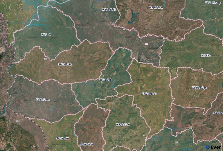 Bản đồ xã Ia Dơk, Gia Lai sau sáp nhập