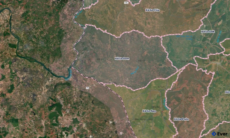 Bản đồ xã Ia Dom, Gia Lai sau sáp nhập