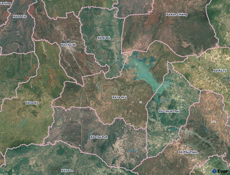 Bản đồ xã Ia Hrú, Gia Lai sau sáp nhập