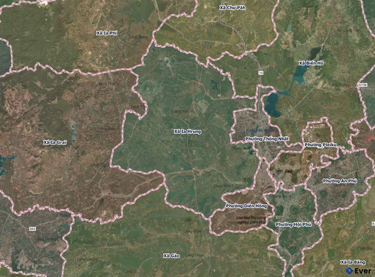 Bản đồ xã Ia Hrung, Gia Lai sau sáp nhập