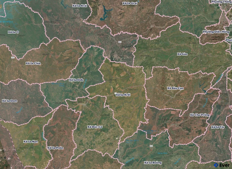 Bản đồ xã Ia Krêl, Gia Lai sau sáp nhập