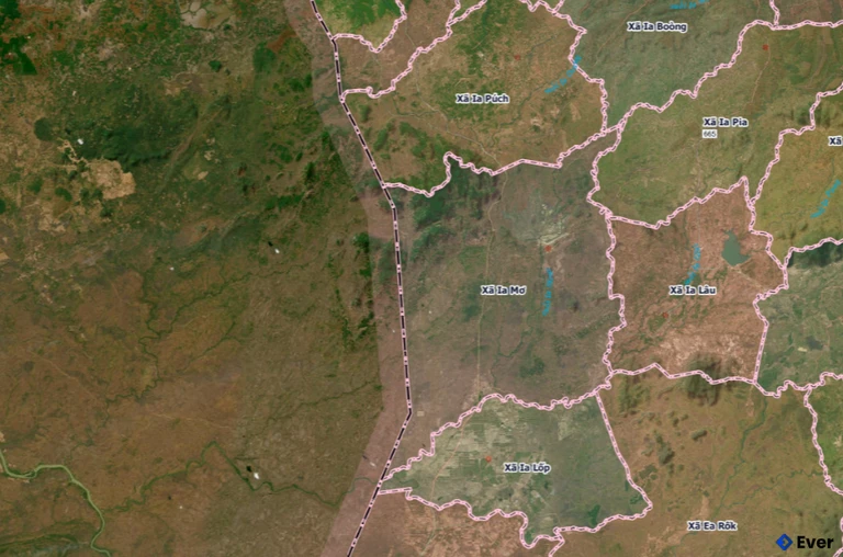 Bản đồ xã Ia Mơ, Gia Lai sau sáp nhập