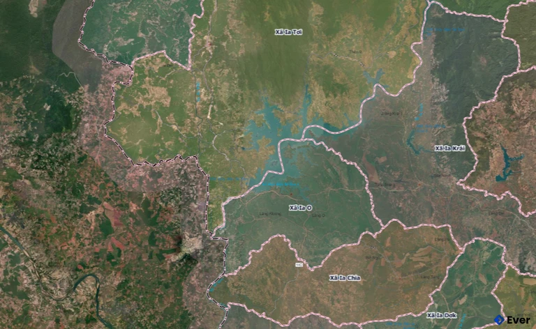 Bản đồ xã Ia O, Gia Lai sau sáp nhập