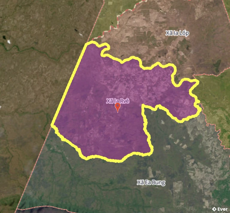 Bản đồ xã Ia Rvê, Đắk Lắk sau sáp nhập