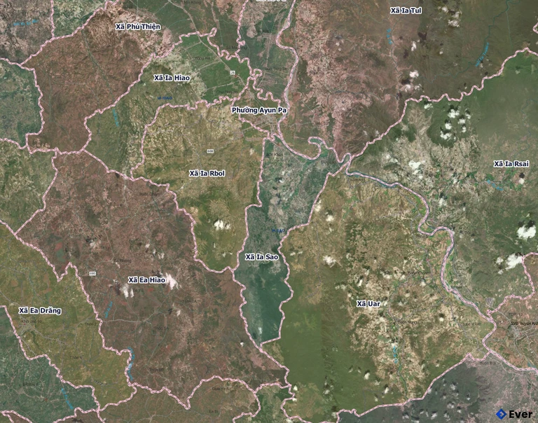 Bản đồ xã Ia Sao, Gia Lai sau sáp nhập