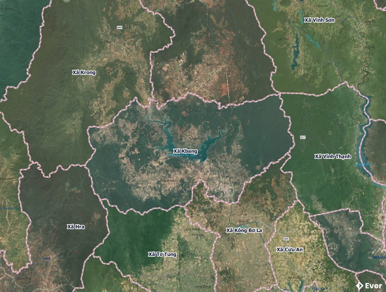 Bản đồ xã Kbang, Gia Lai sau sáp nhập