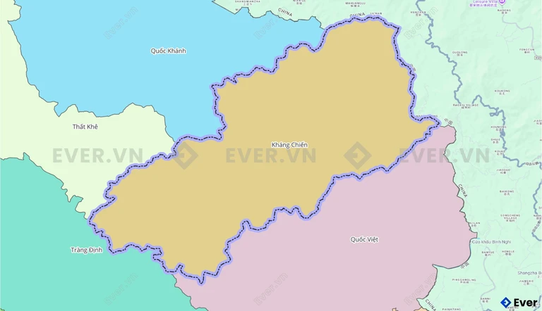 Bản đồ xã Kháng Chiến sau sáp nhập