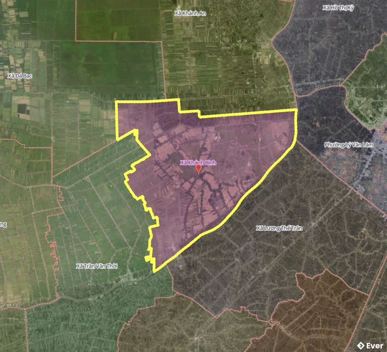 Bản đồ xã Khánh Bình, Cà Mau sau sáp nhập