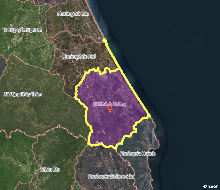 Bản đồ xã Khánh Cường, Quảng Ngãi sau sáp nhập
