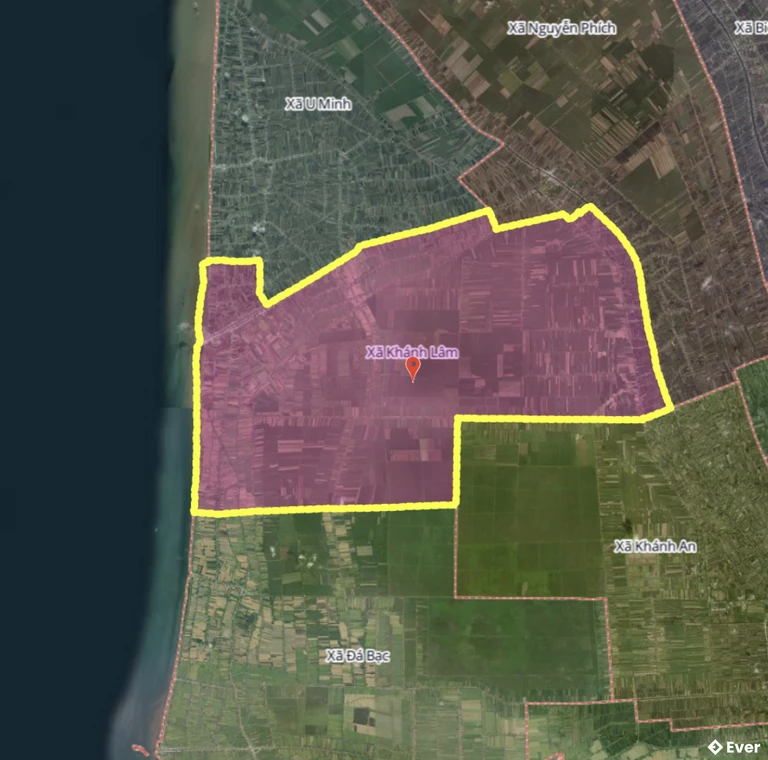 Bản đồ xã Khánh Lâm, Cà Mau sau sáp nhập