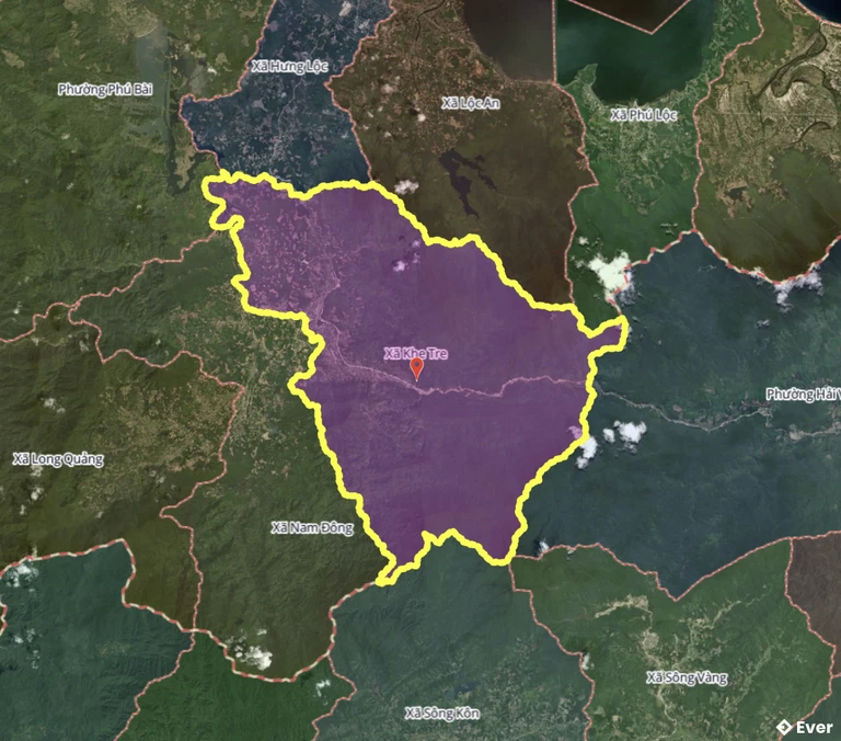 Bản đồ xã Khe Tre, Huế sau sáp nhập