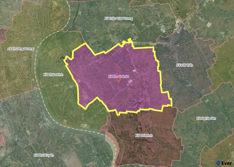 Bản đồ xã Khoái Châu, Hưng Yên sau sáp nhập