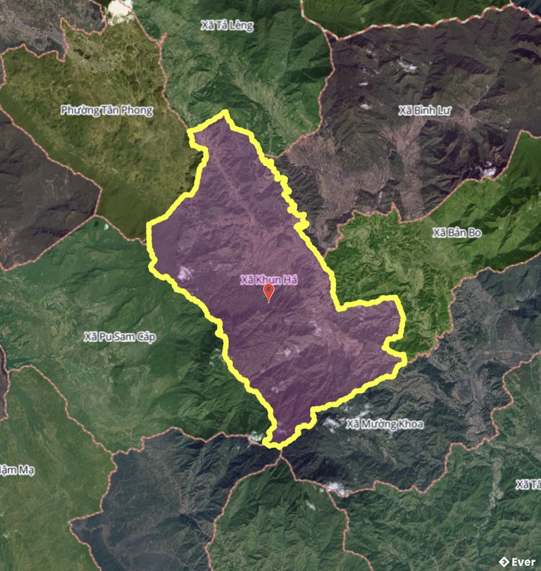 Bản đồ xã Khun Há sau sáp nhập