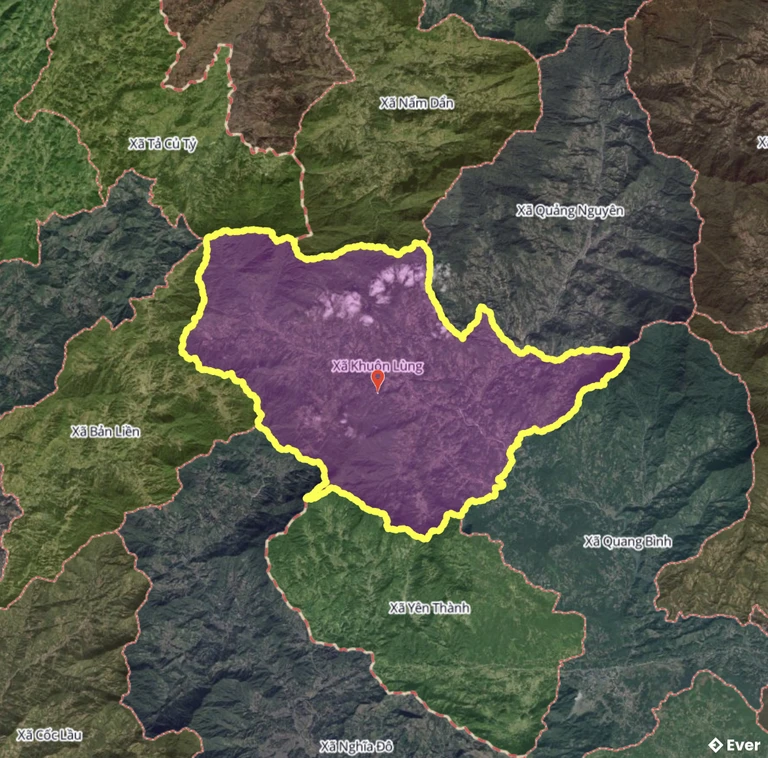 Bản đồ xã Khuôn Lùng, Tuyên Quang sau sáp nhập