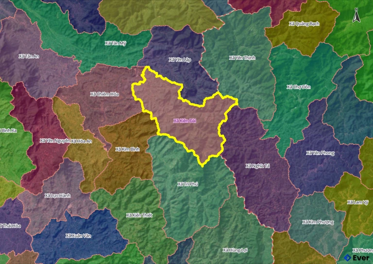 Bản đồ xã Kiên Đài, Tuyên Quang sau sáp nhập