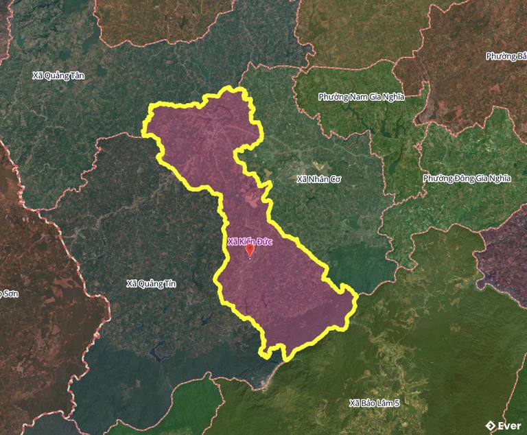 Bản đồ xã Kiến Đức, Lâm Đồng sau sáp nhập