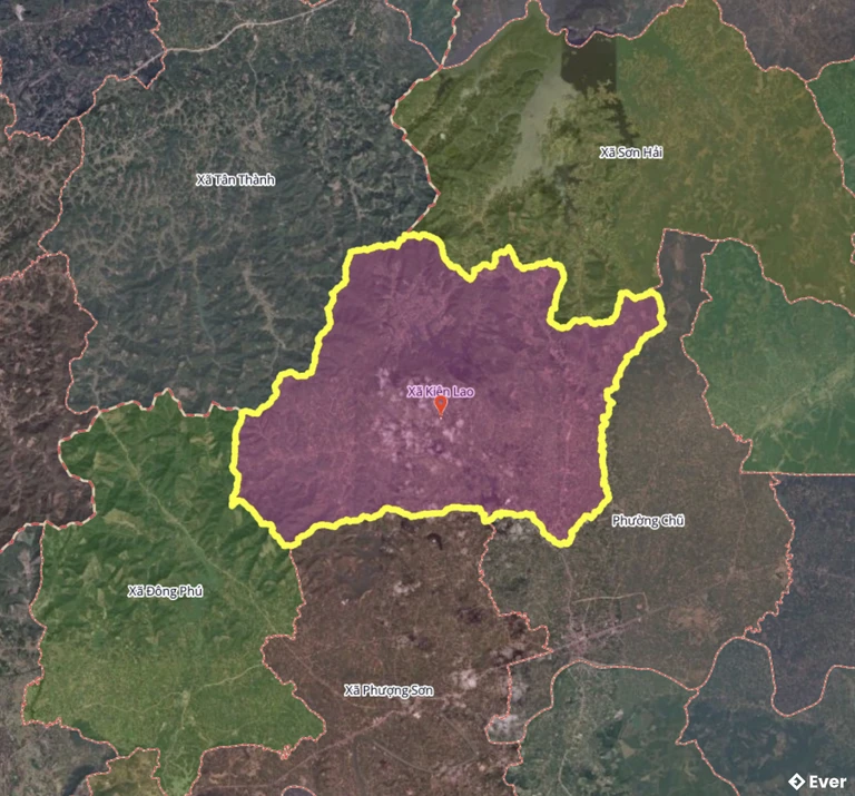 Bản đồ xã Kiên Lao, Bắc Ninh sau sáp nhập