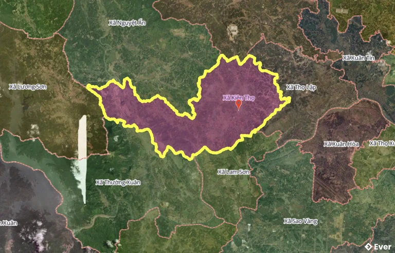 Bản đồ xã Kiên Thọ, Thanh Hóa sau sáp nhập