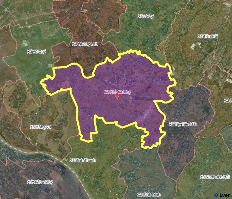 Bản đồ xã Kiến Xương, Hưng Yên sau sáp nhập