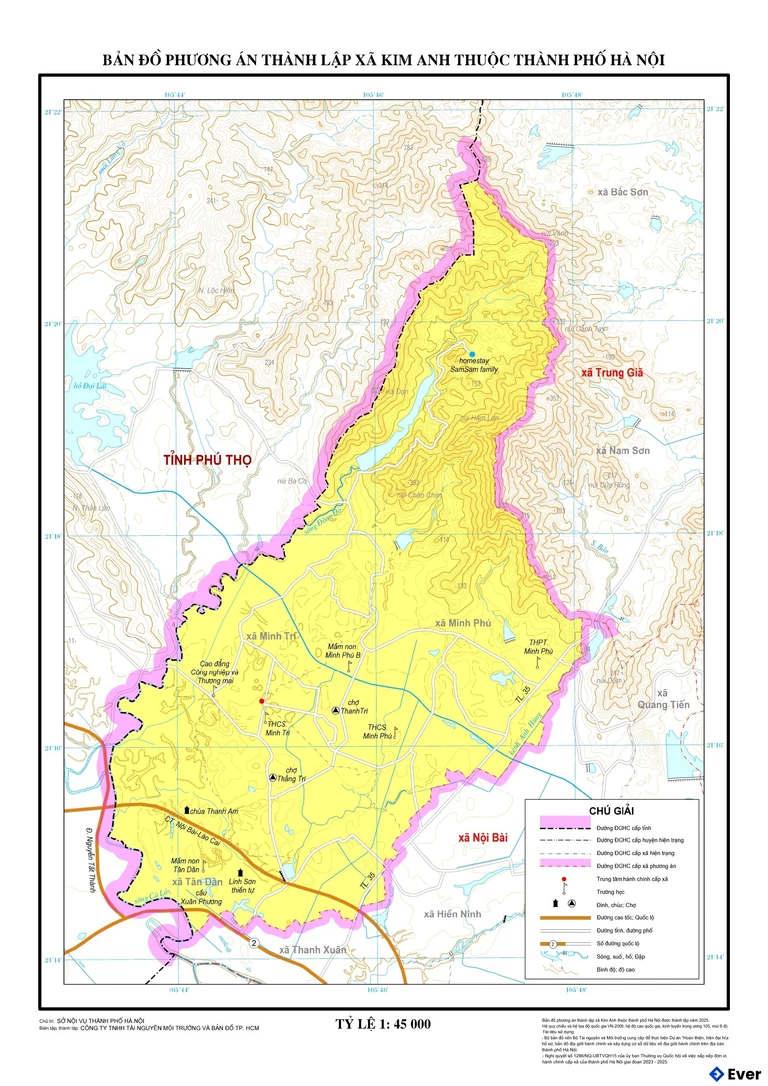 Bản đồ xã Kim Anh, Hà Nội sau sáp nhập