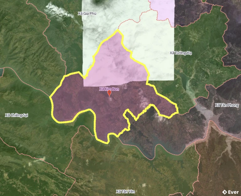 Bản đồ xã Kim Bon, Sơn La sau sáp nhập