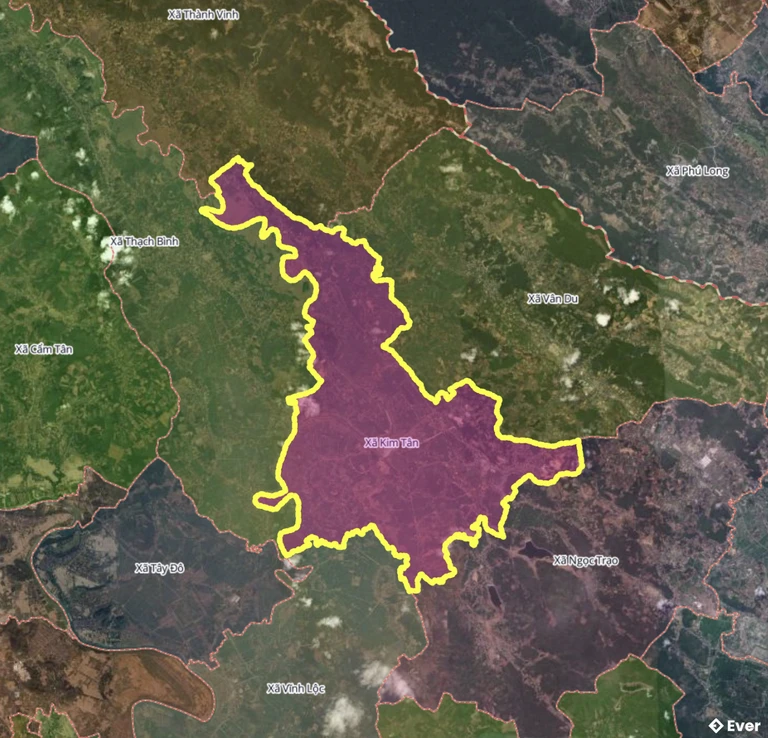 Bản đồ xã Kim Tân, Thanh Hóa sau sáp nhập