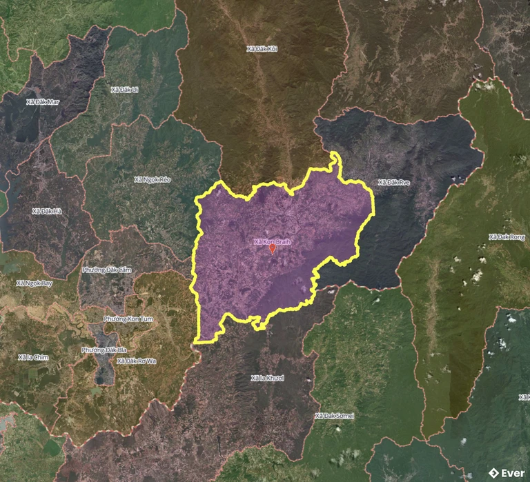 Bản đồ xã Kon Braih, Quảng Ngãi sau sáp nhập