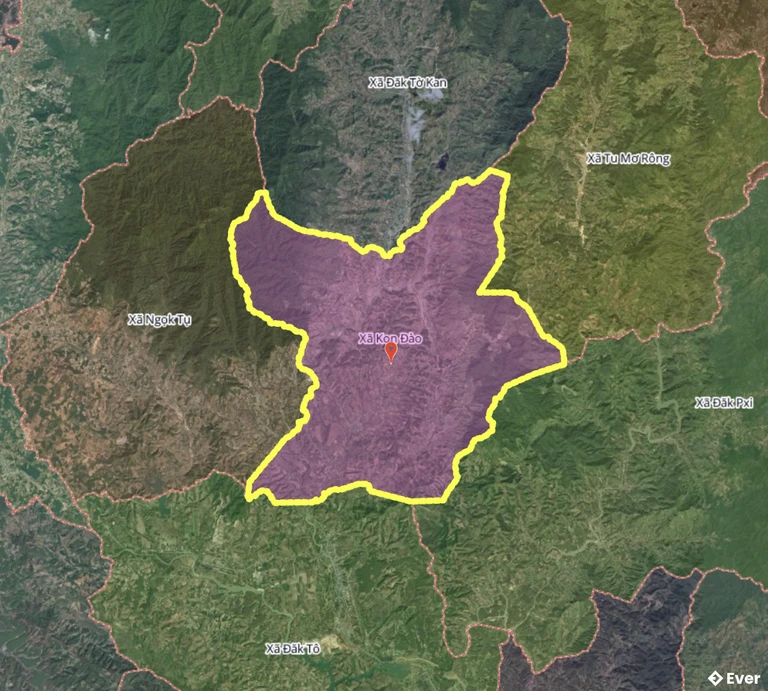 Bản đồ xã Kon Đào, Quảng Ngãi sau sáp nhập