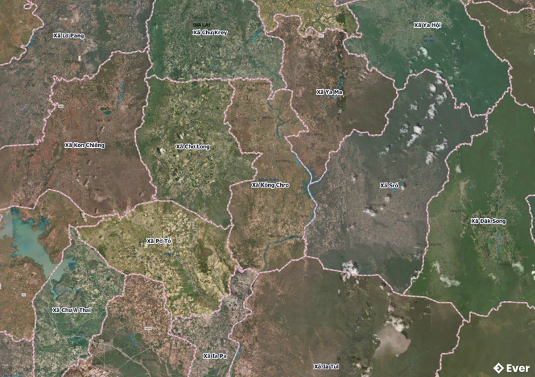 Bản đồ xã Kông Chro, Gia Lai sau sáp nhập