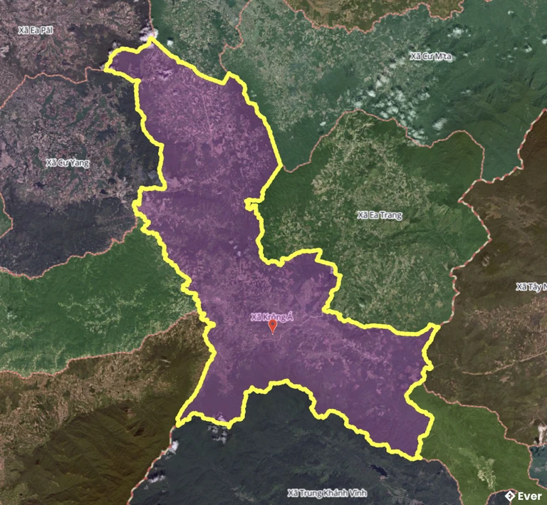 Bản đồ xã Krông Á, Đắk Lắk sau sáp nhập