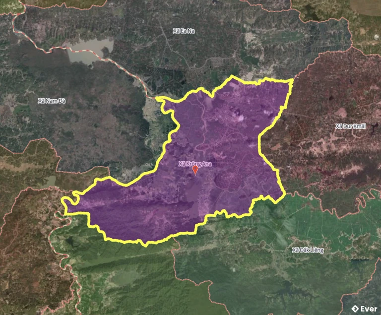 Bản đồ xã Krông Ana, Đắk Lắk sau sáp nhập