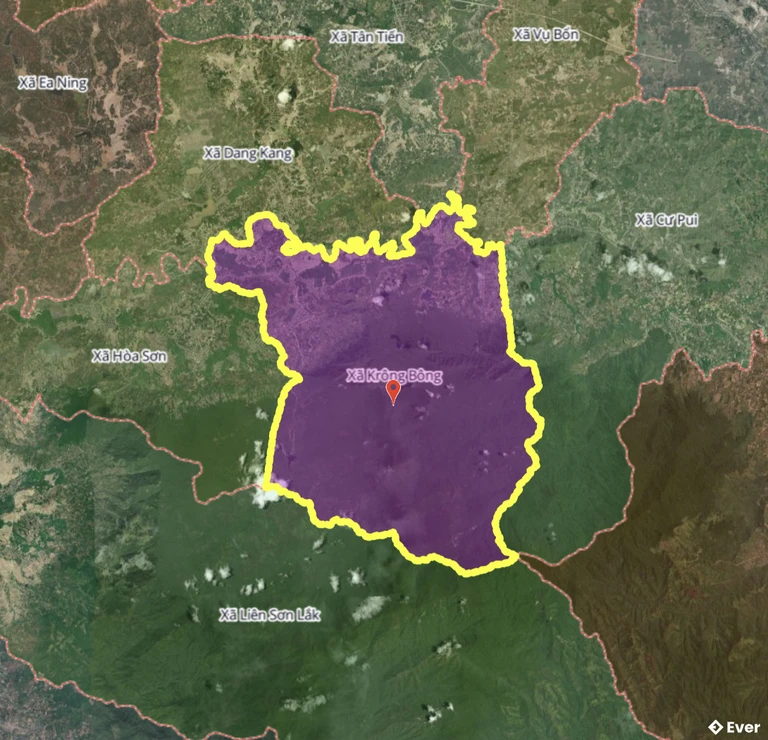 Bản đồ xã Krông Bông, Đắk Lắk sau sáp nhập
