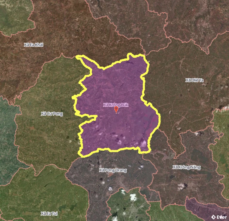 Bản đồ xã Krông Búk, Đắk Lắk sau sáp nhập