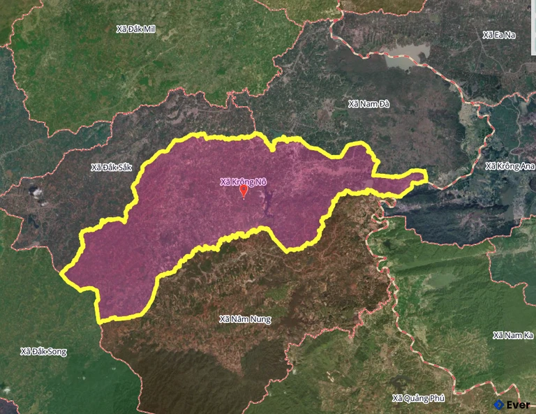 Bản đồ xã Krông Nô sau sáp nhập