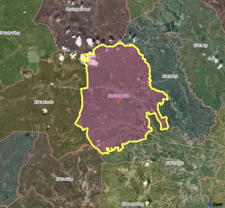 Bản đồ xã Krông Pắc, Đắk Lắk sau sáp nhập