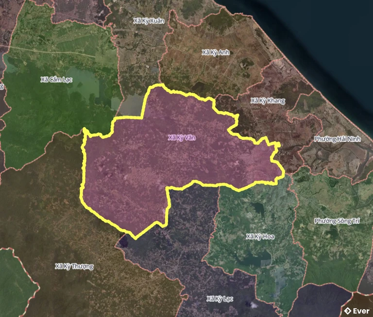 Bản đồ xã Kỳ Văn, Hà Tĩnh sau sáp nhập