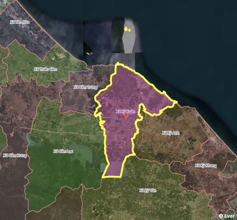 Bản đồ xã Kỳ Xuân, Hà Tĩnh sau sáp nhập