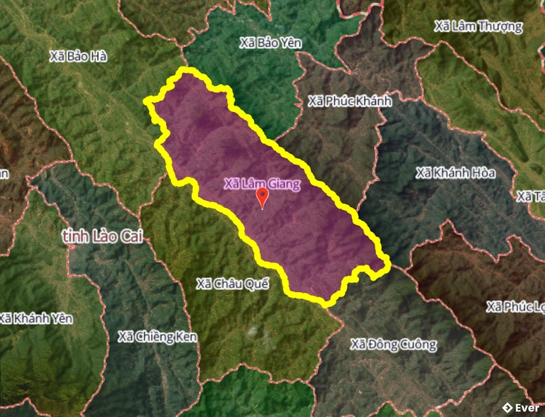 Bản đồ xã Lâm Giang, Lào Cai