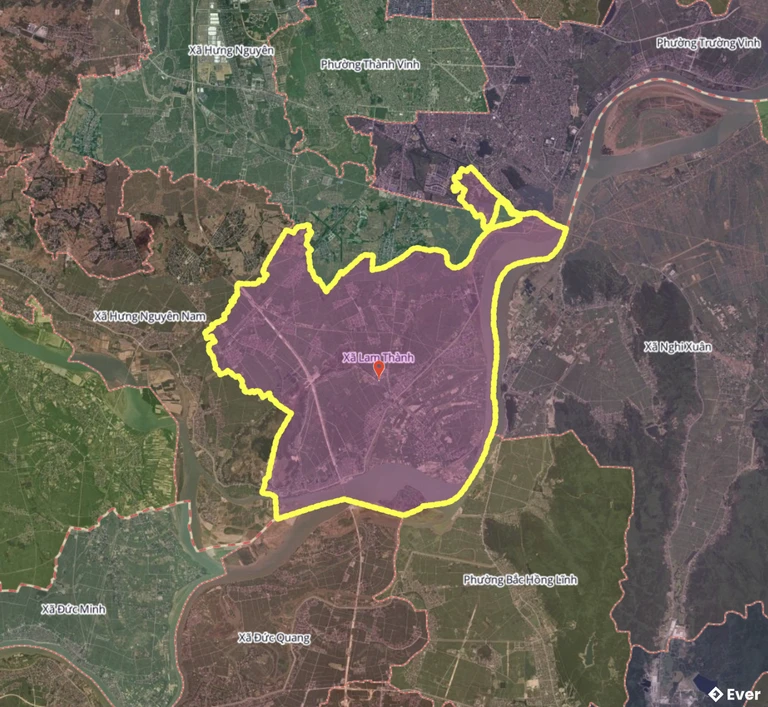 Bản đồ xã Lam Thành, Nghệ An sau sáp nhập