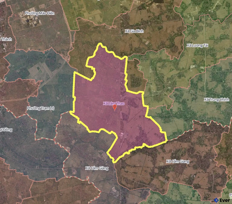 Bản đồ xã Lâm Thao, Bắc Ninh sau sáp nhập