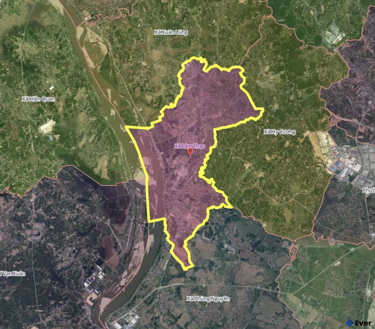 Bản đồ xã Lâm Thao, Phú Thọ sau sáp nhập